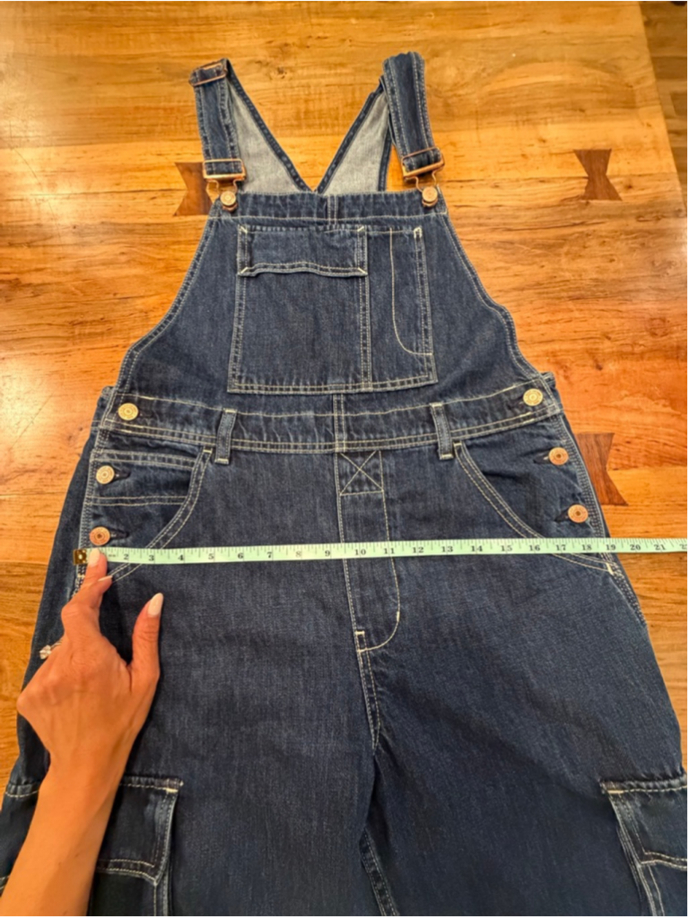 Gap Denim Carpenter Cargo Overalls Jumpsuit - Size S - Picture 10 of 12